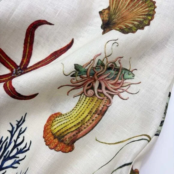 ALÉMAIS Sea Short-Sleeve Linen Midi Dress - Picture 13 of 16